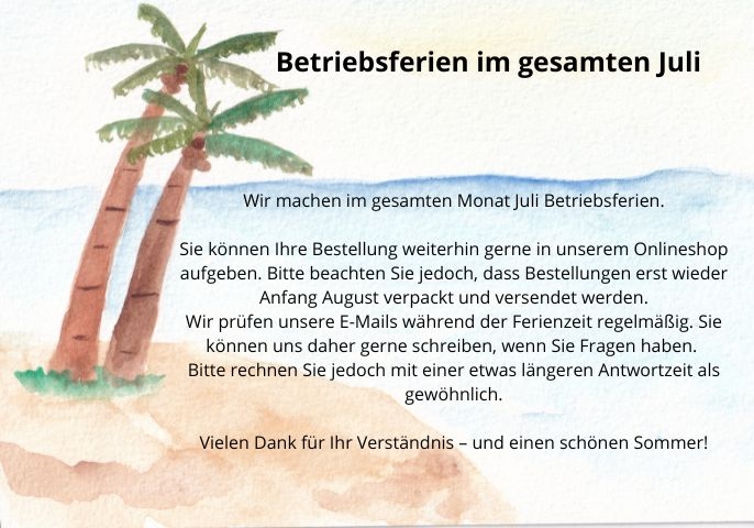 Sommer-Betriebsferien im Juli